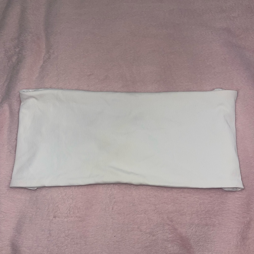 KB Swim Strapless White Bikini Top Size Medium NWOT